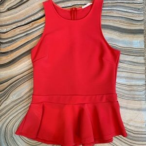 Red Peplum Top Fit and Flare Flattering